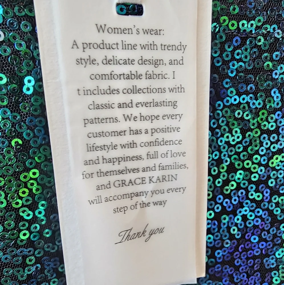 NWT Sequin Ruched V-Neck Dress in Iridescent Green and Blue - Picture 4 of 11